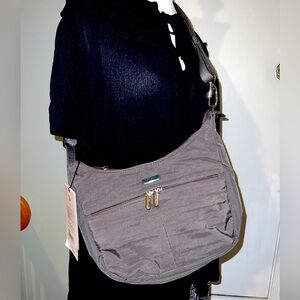 Travelon Anti-Theft Security East/West Gray Hobo Bag NWT